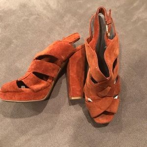 Burnt orange strappy heel